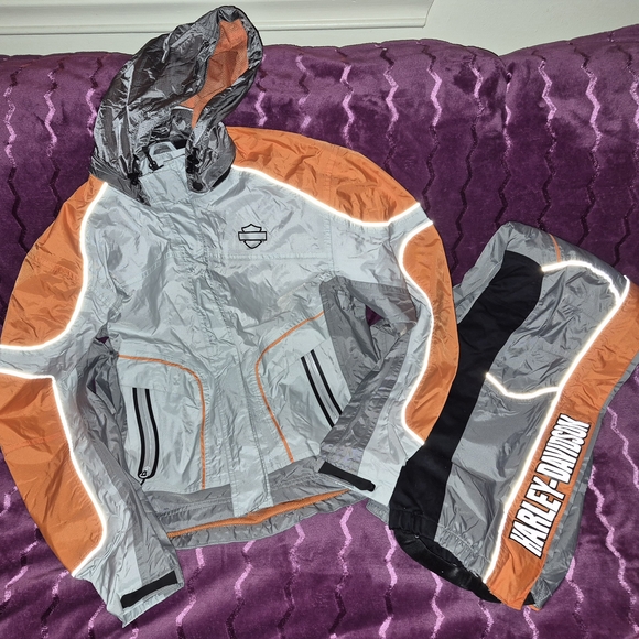 Harley-Davidson Jackets & Blazers - Harley Davidson Womens Mid Point Colorblock Water Proof Rain Suit Size Large
